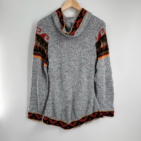New ANDES Import PERUVIAN Alpaca  Grat Orange HOODIE SWEATER Made in Peru - Picture 4 of 9